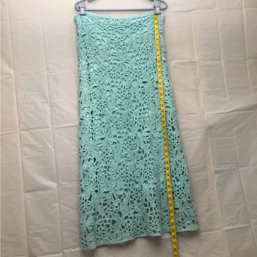 House of Harlow 1960 Aqua Crochet Maxi Dress - Picture 3 of 14